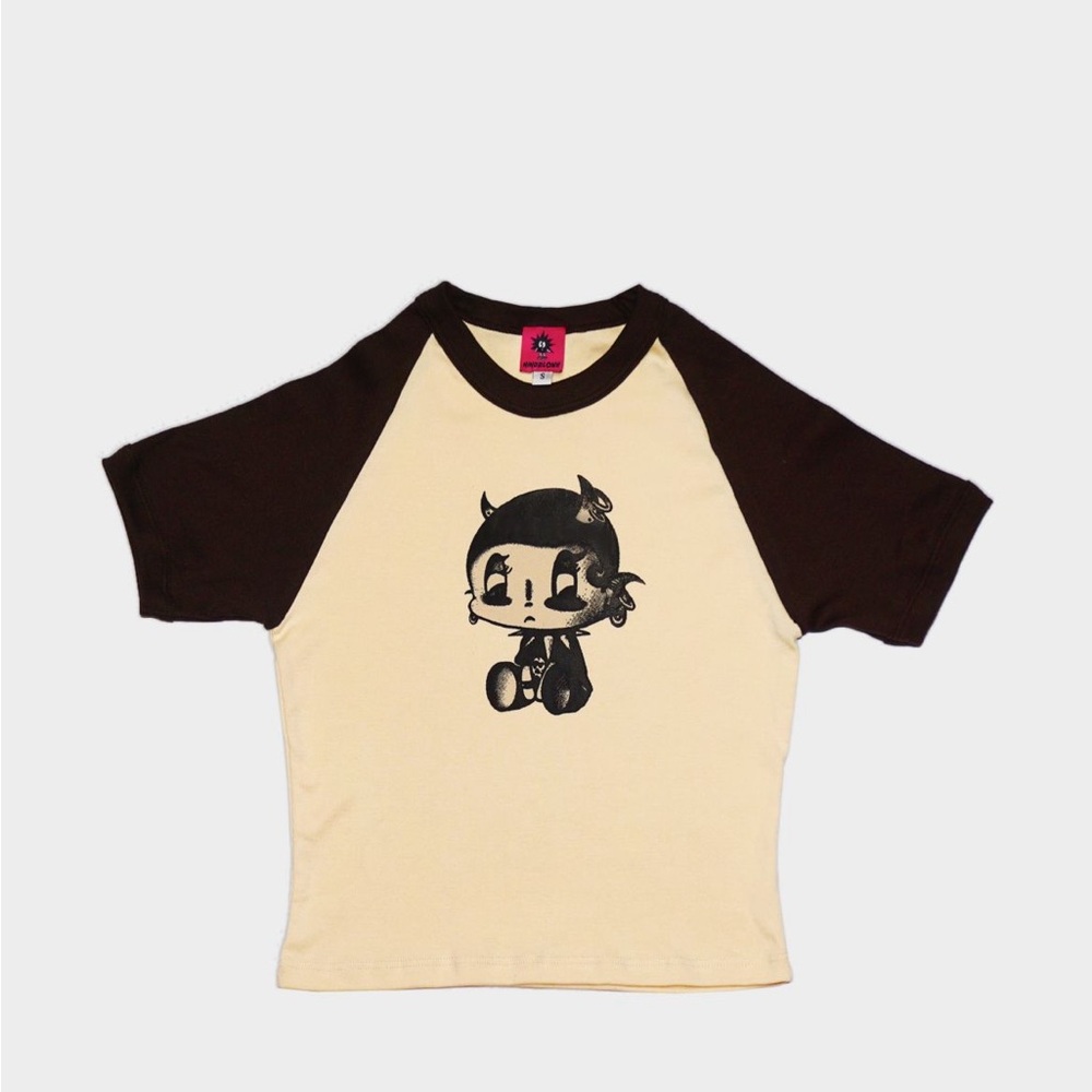 Women’s Cream and Brown Devil Baby Tee